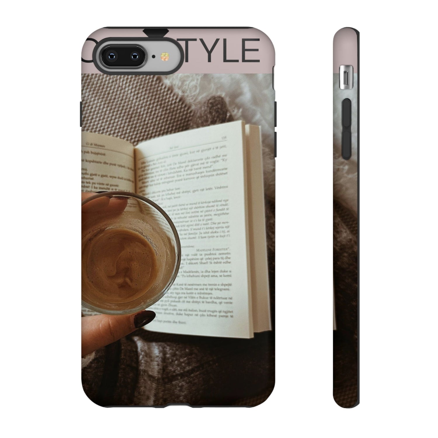 Cozy Reading Phone Case — Coffee &amp; Book Protective Cover
