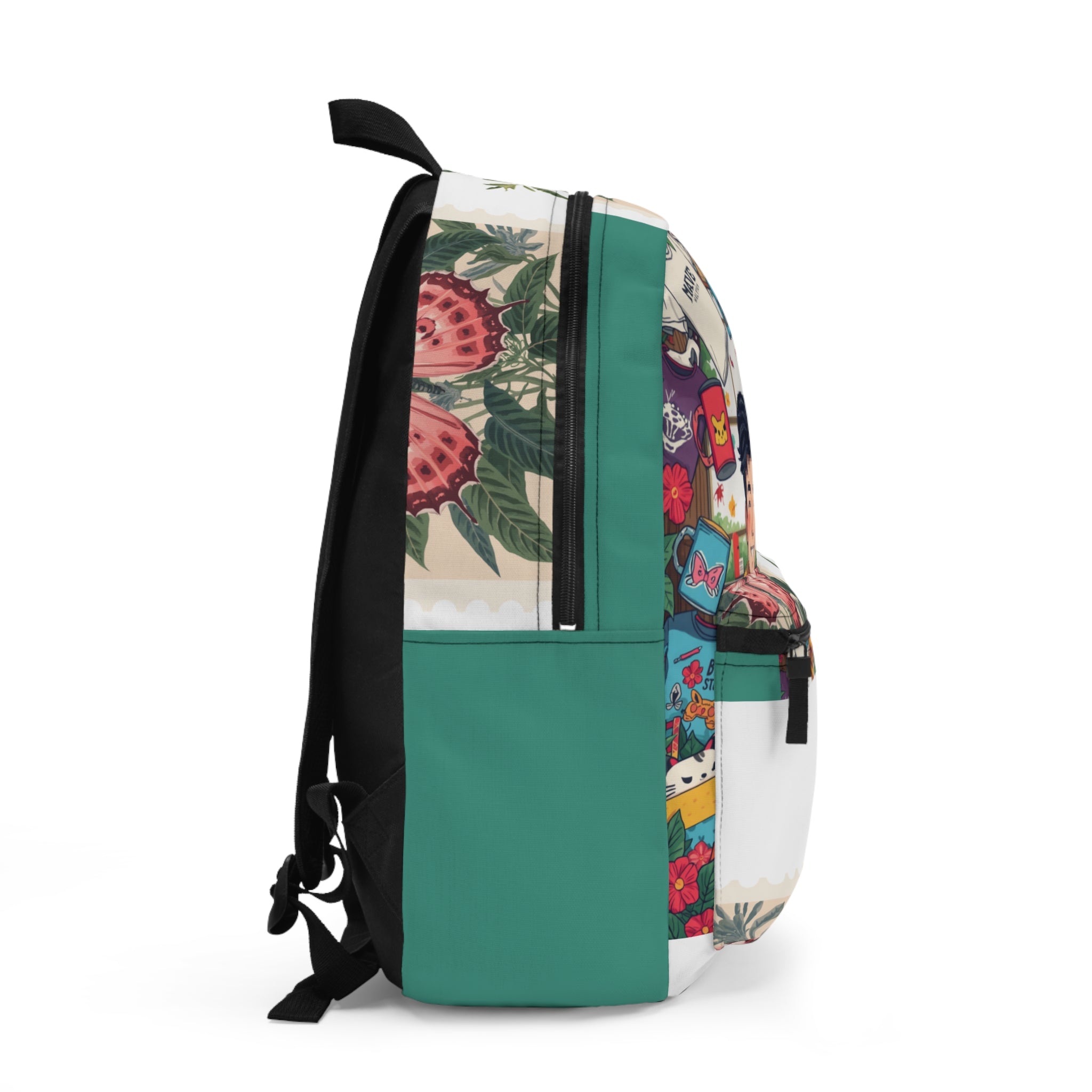 Whimsical Travel Sticker Collage Backpack
