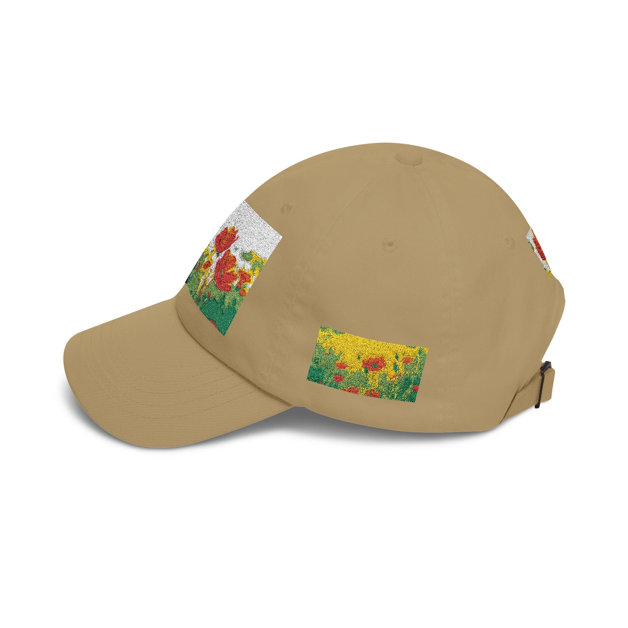 Floral Patch Dad Cap — Colorful Poppy Garden Embroidered Baseball Hat