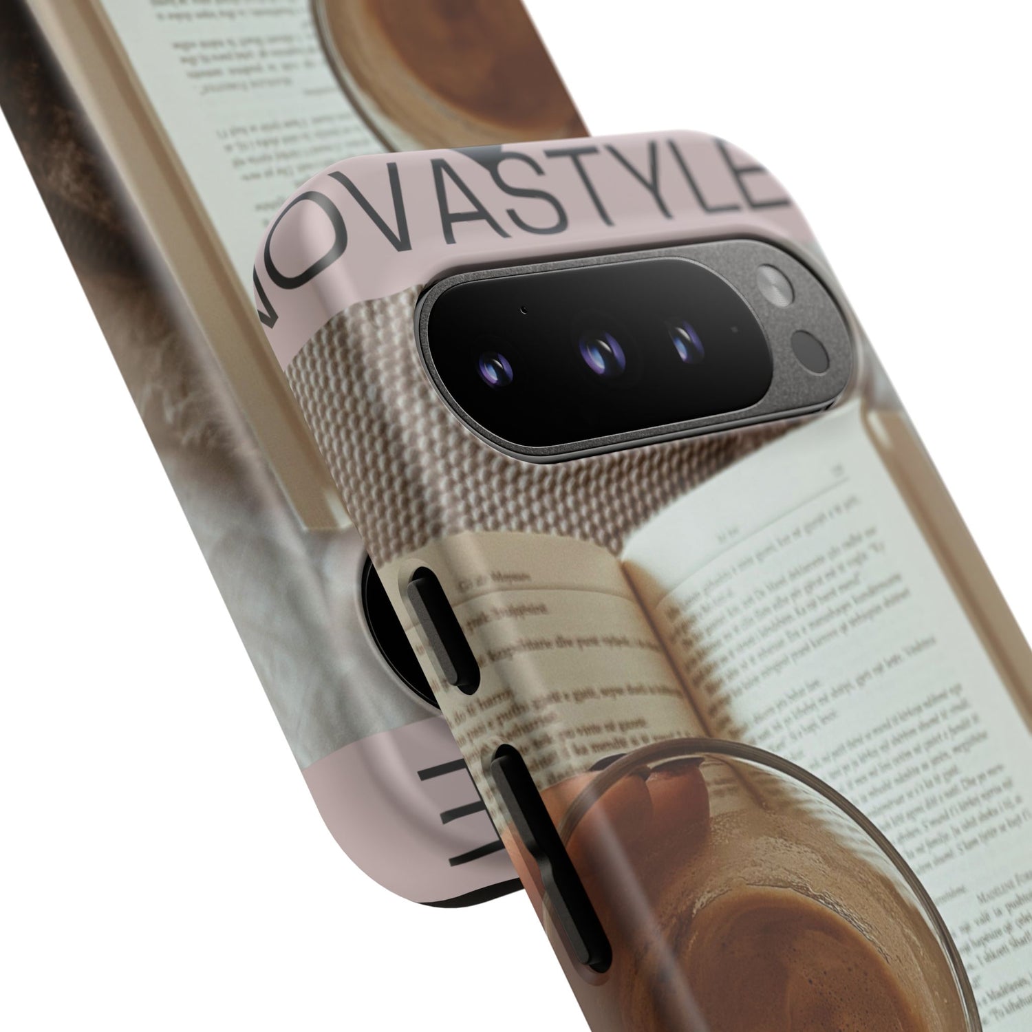 Cozy Reading Phone Case — Coffee &amp; Book Protective Cover