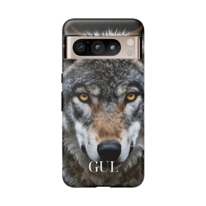 Wolf Eyes Phone Case — Fierce Wildlife iPhone Protective Case with ‘GUL’ Text