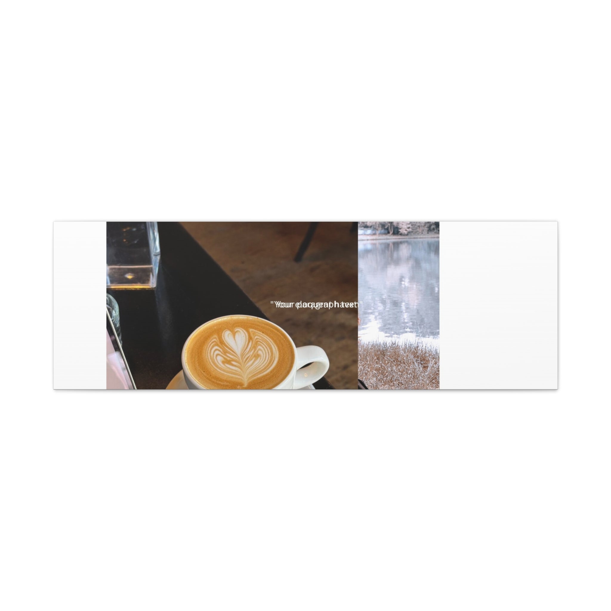 Latte &amp; Landscape Matte Canvas Wall Art — Coffee Shop Photo Collage