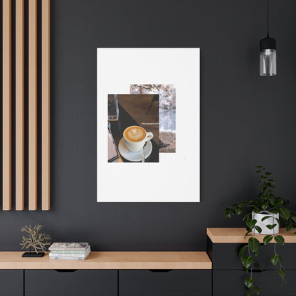 Latte &amp; Landscape Matte Canvas Wall Art — Coffee Shop Photo Collage