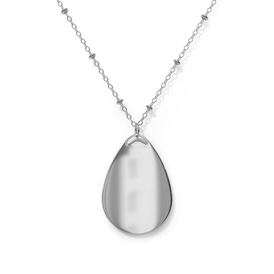 Oval Waterfall Necklace — Teardrop Pendant with Waterfall Photo Insert
