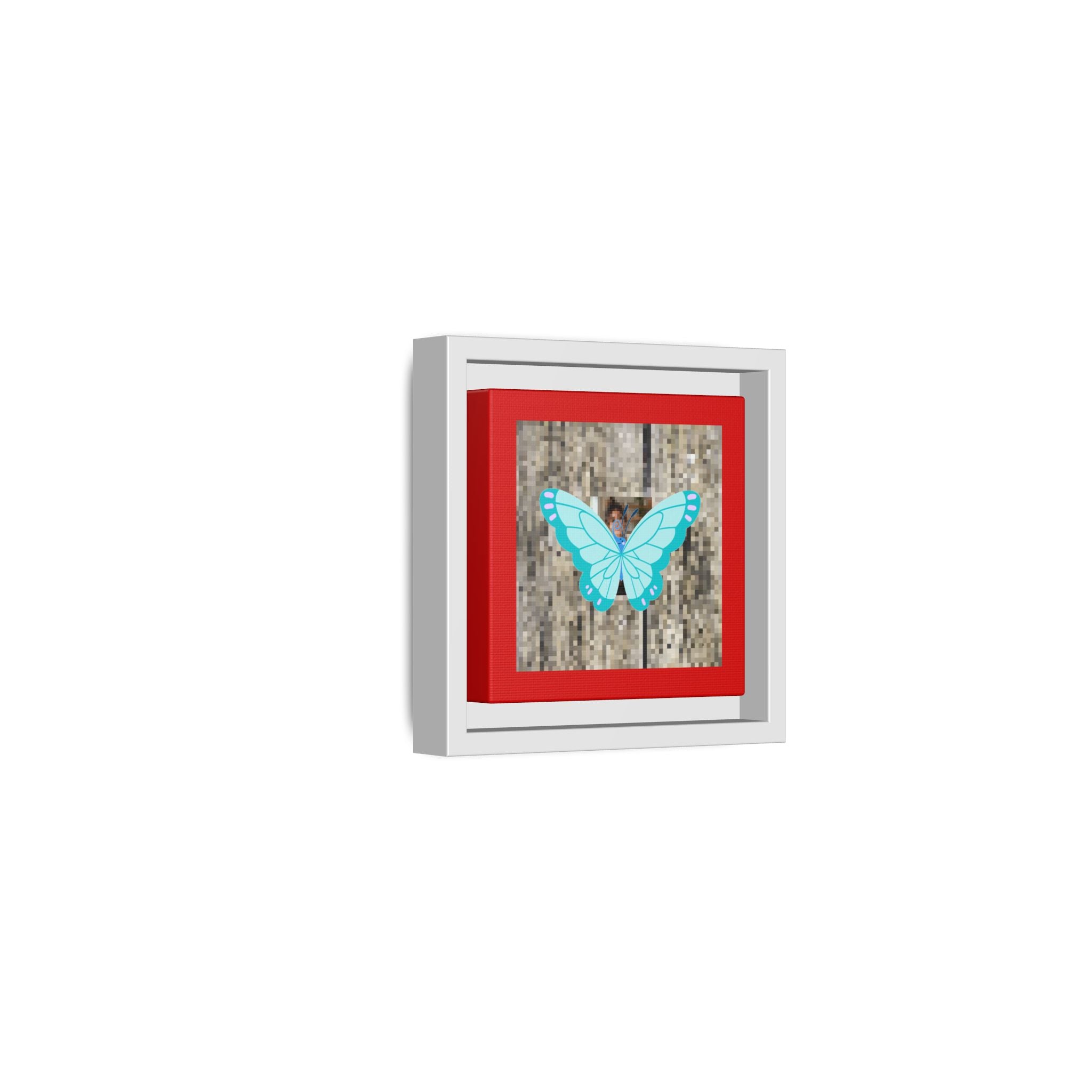 Blue Butterfly Framed Canvas Art – Matte Multi‑Color Wall Print