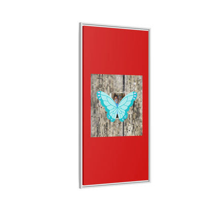 Blue Butterfly Framed Canvas Art – Matte Multi‑Color Wall Print