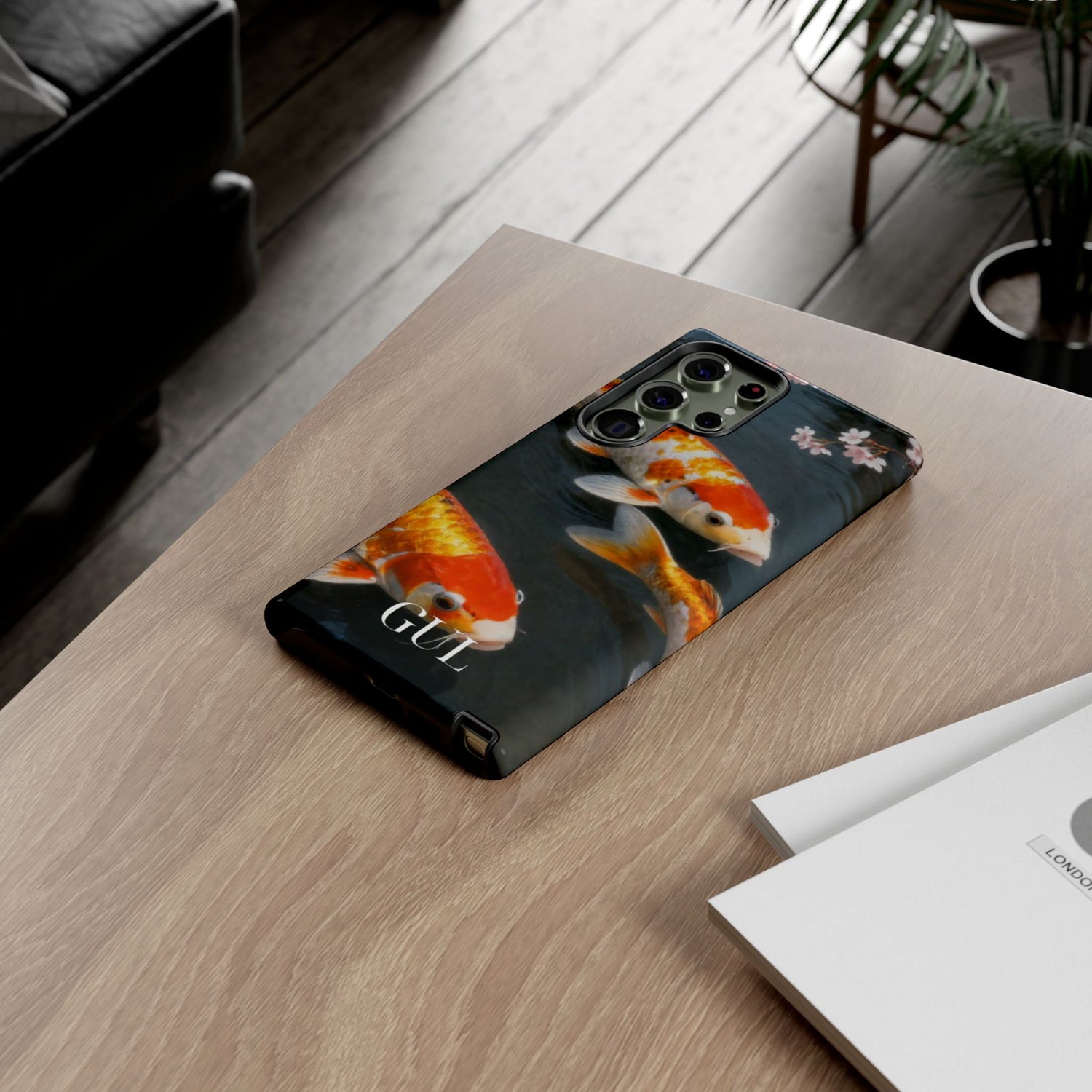 Koi Fish Tough Phone Case — Floral Pond Design