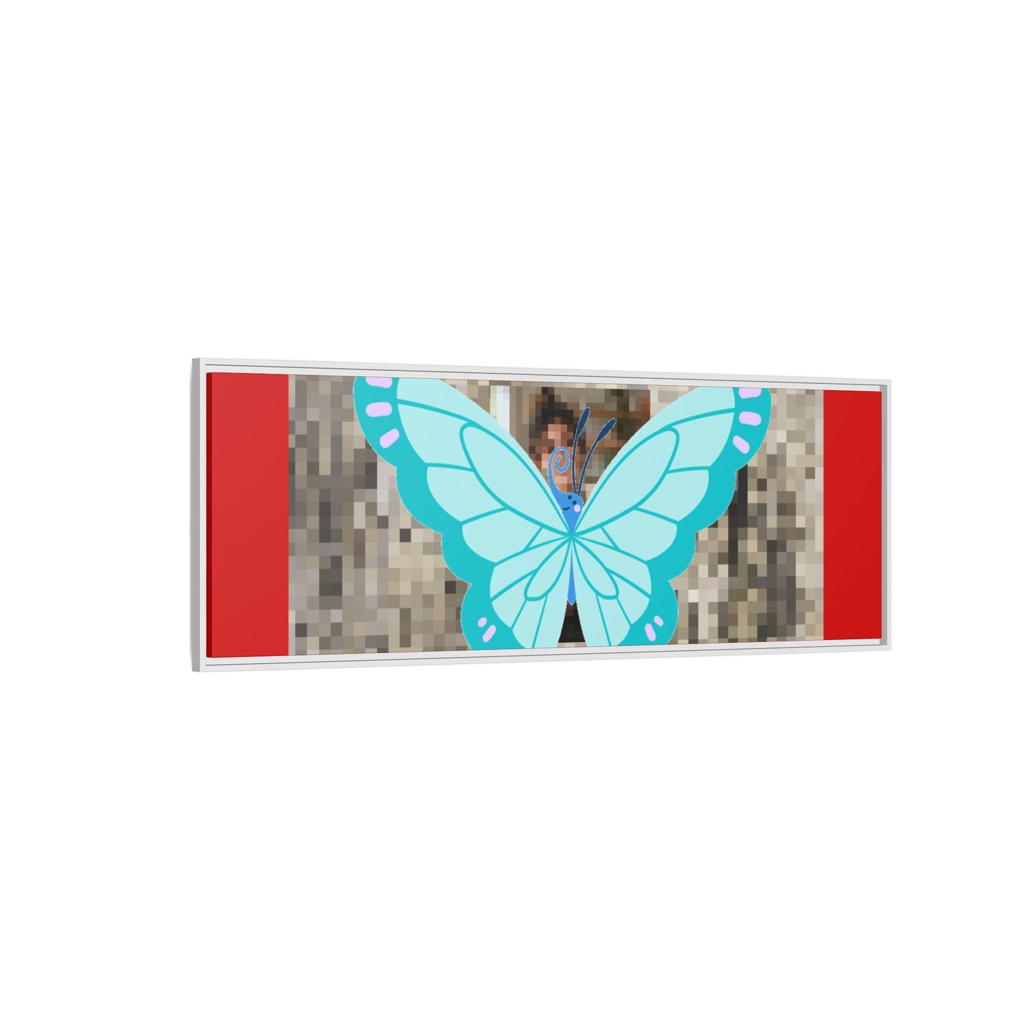 Blue Butterfly Framed Canvas Art – Matte Multi‑Color Wall Print