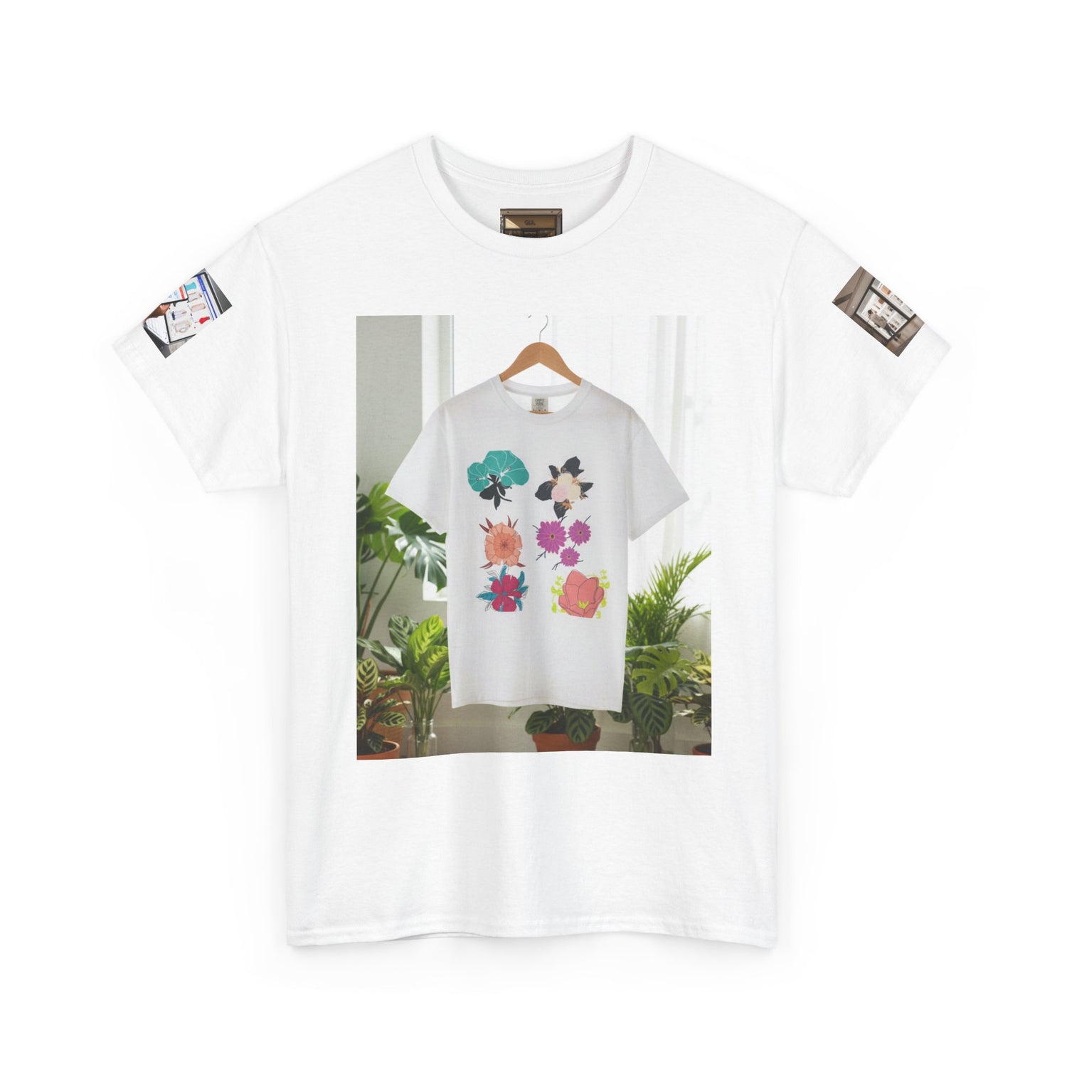 Floral Graphic Tee — GUL Botanical Print Cotton Shirt