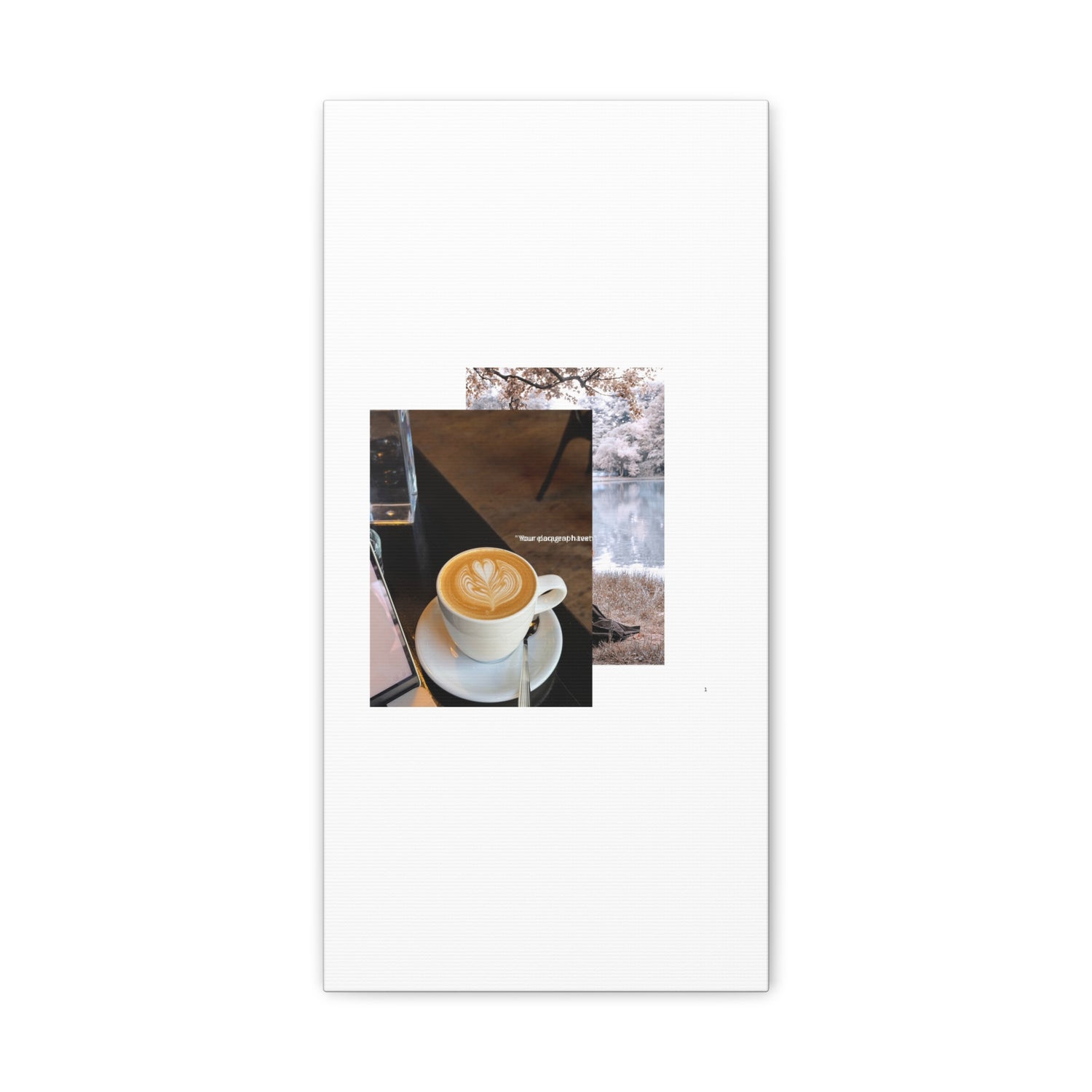 Latte &amp; Landscape Matte Canvas Wall Art — Coffee Shop Photo Collage