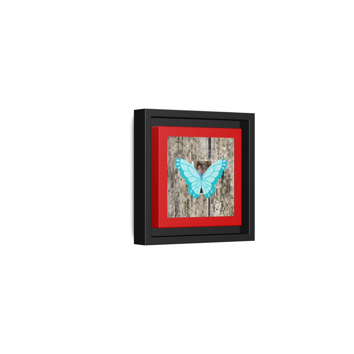 Blue Butterfly Framed Canvas Art – Matte Multi‑Color Wall Print