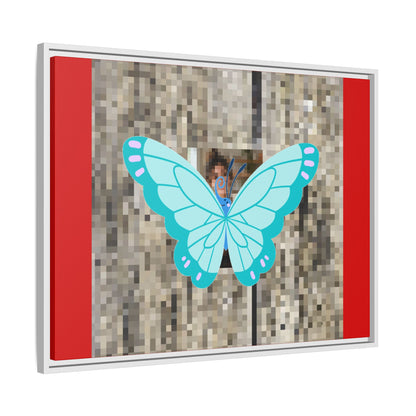 Blue Butterfly Framed Canvas Art – Matte Multi‑Color Wall Print