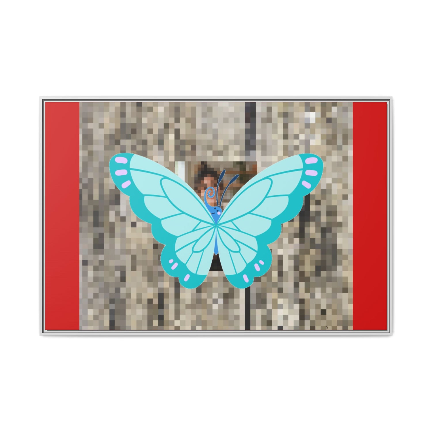 Blue Butterfly Framed Canvas Art – Matte Multi‑Color Wall Print