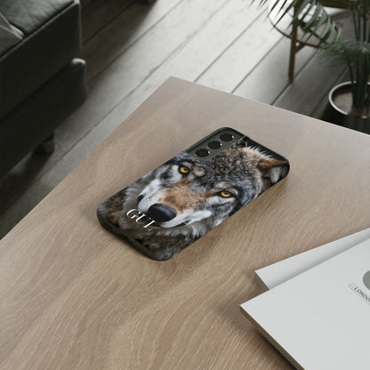 Wolf Eyes Phone Case — Fierce Wildlife iPhone Protective Case with ‘GUL’ Text