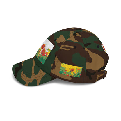 Floral Patch Dad Cap — Colorful Poppy Garden Embroidered Baseball Hat