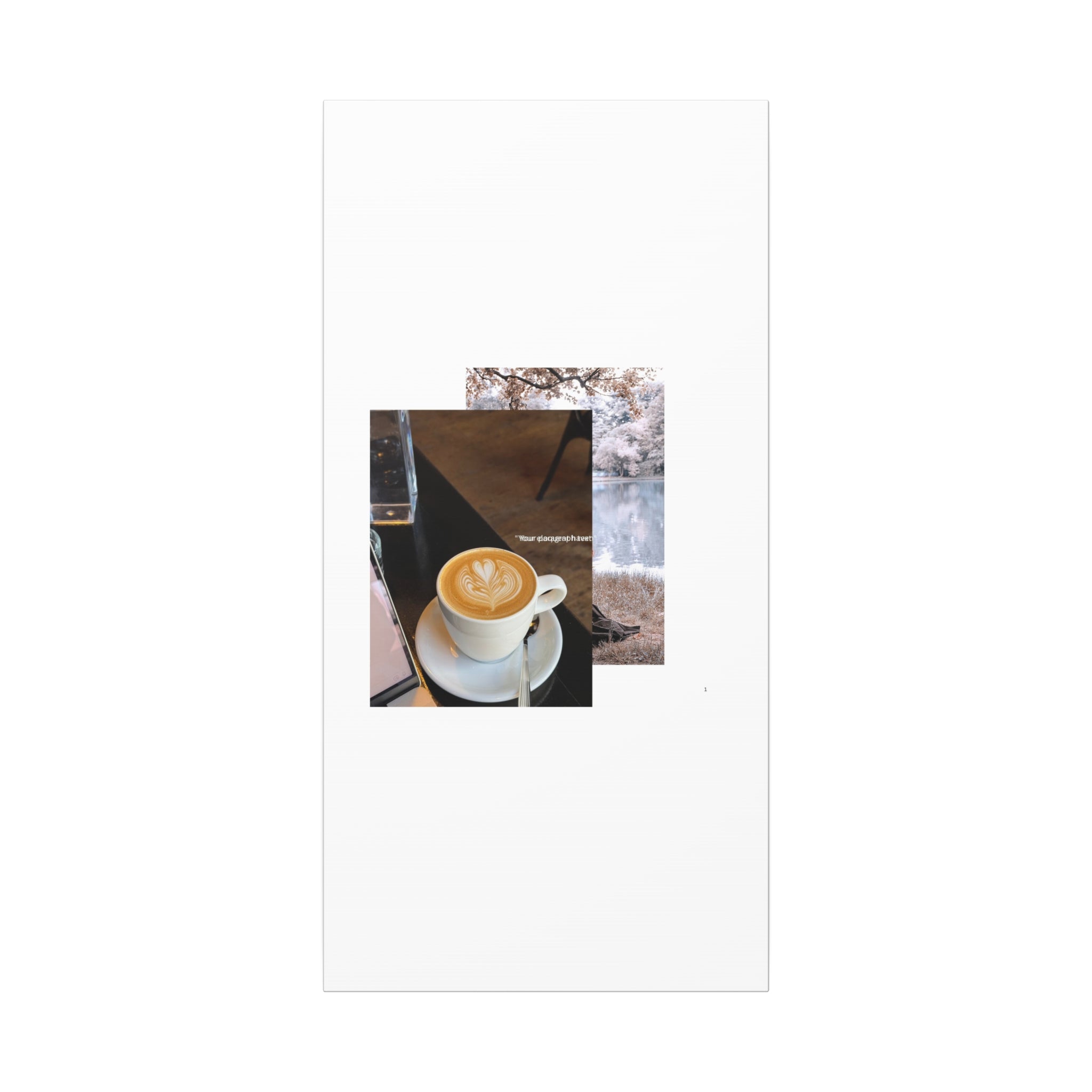 Latte &amp; Landscape Matte Canvas Wall Art — Coffee Shop Photo Collage