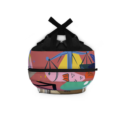 Retro Pop Art Smiley Backpack — Colorful Feminine Graphic School Bag