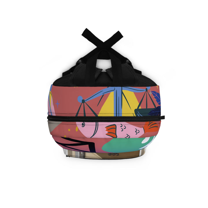 Custom Design Backpack | Retro Pop Art Smiley Feminine School Bag