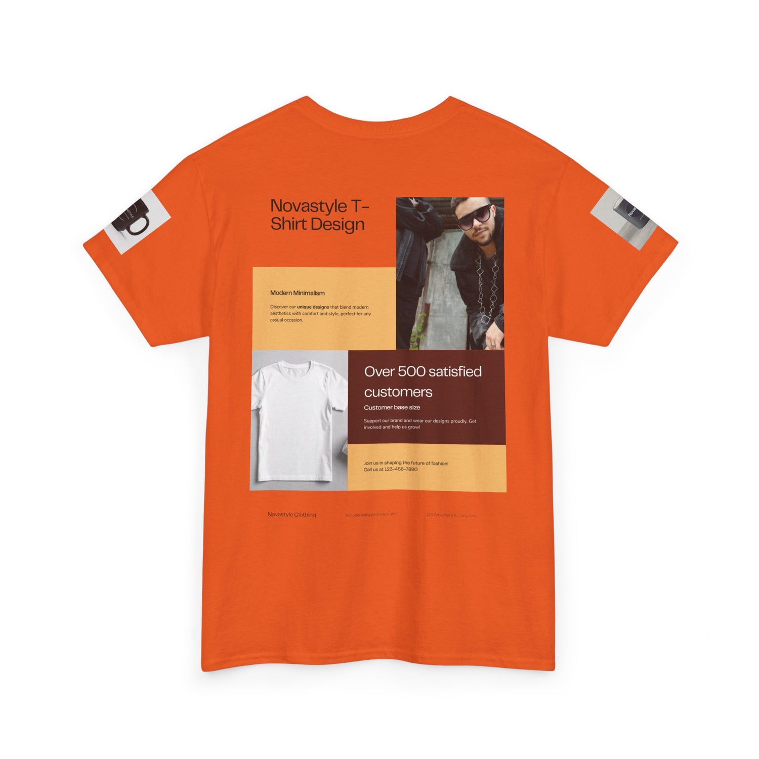 Graphic Tee — Novastyle Minimal Logo &amp; Poster Print T-Shirt