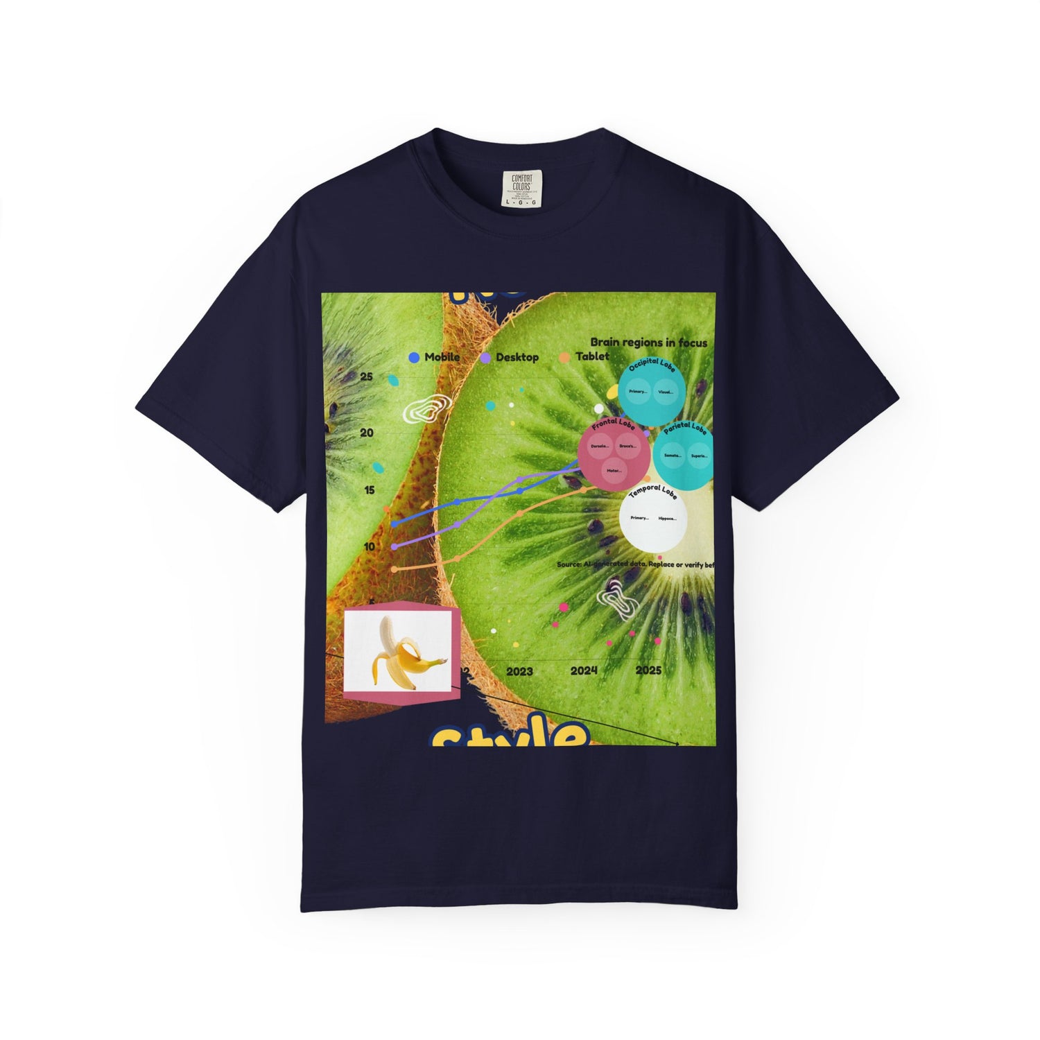 Kiwi Collage Graphic T‑Shirt — Nova Style Floral Art Tee