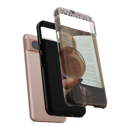 Cozy Reading Phone Case — Coffee &amp; Book Protective Cover