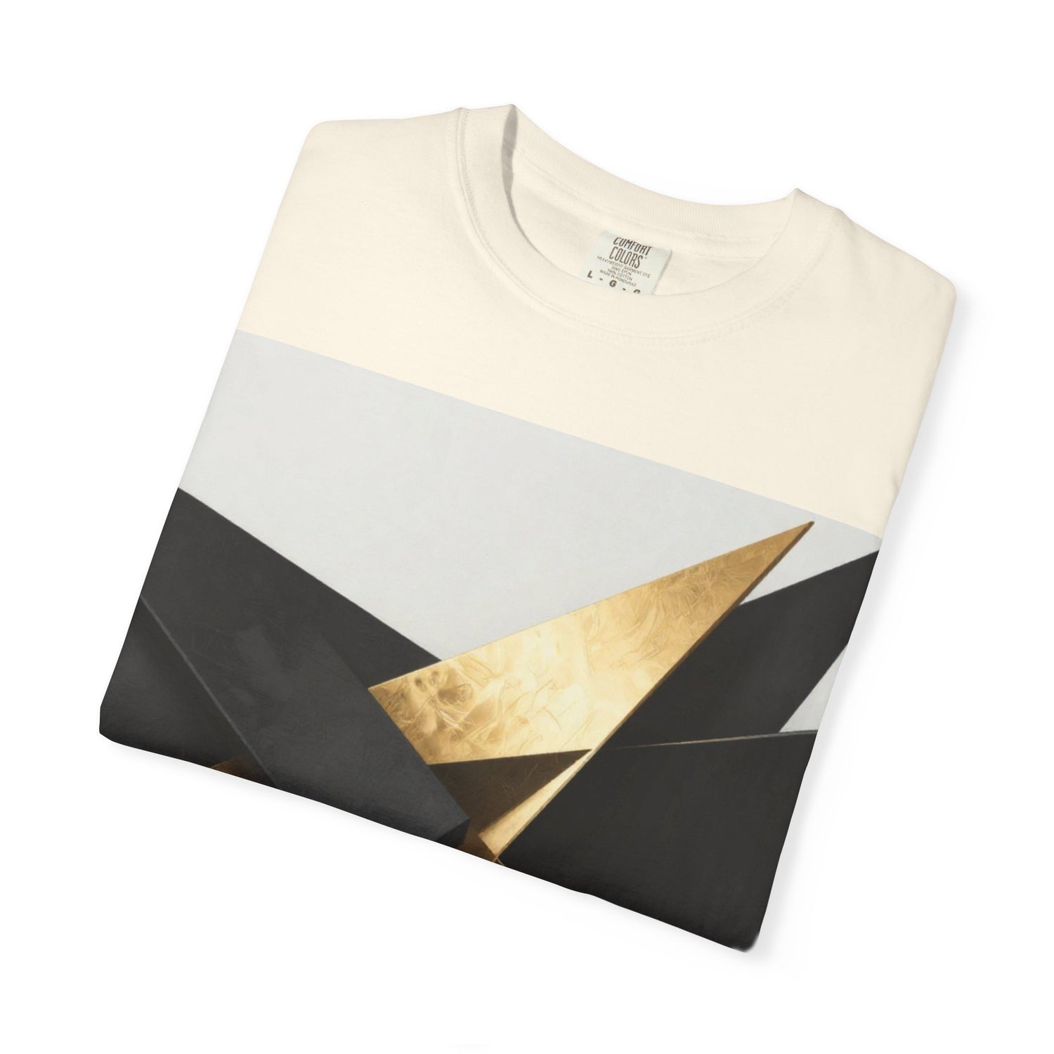 Graphic T-Shirt — Modern Gold Abstract &amp; Mountain Photo Print