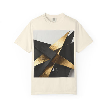 Graphic T-Shirt — Modern Gold Abstract &amp; Mountain Photo Print