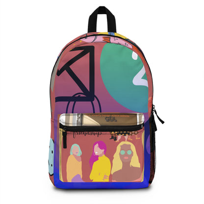 Retro Pop Art Smiley Backpack — Colorful Feminine Graphic School Bag