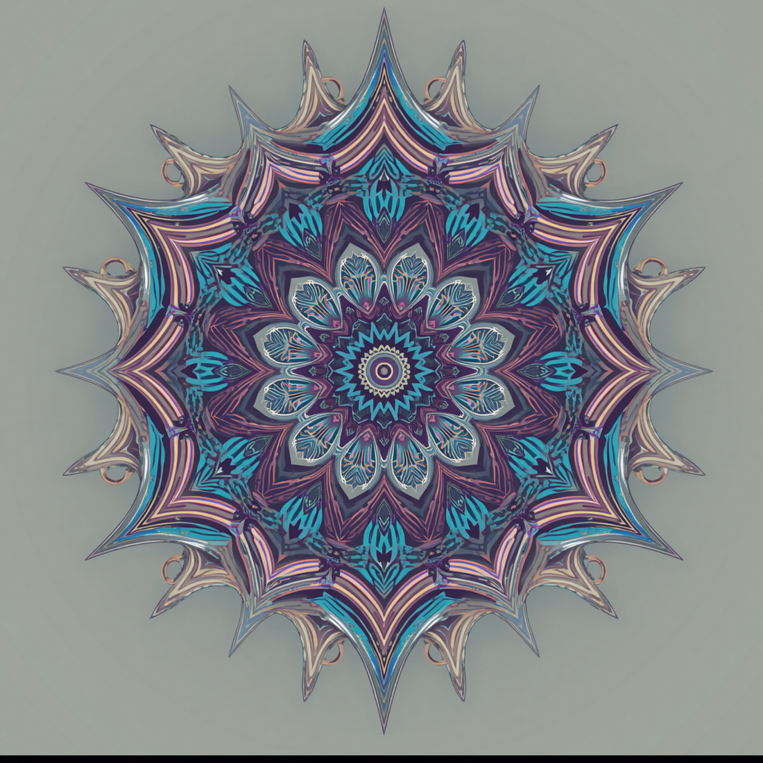 Phone Case Blue Purple Mandala Magnetic Impact-Resistant Case