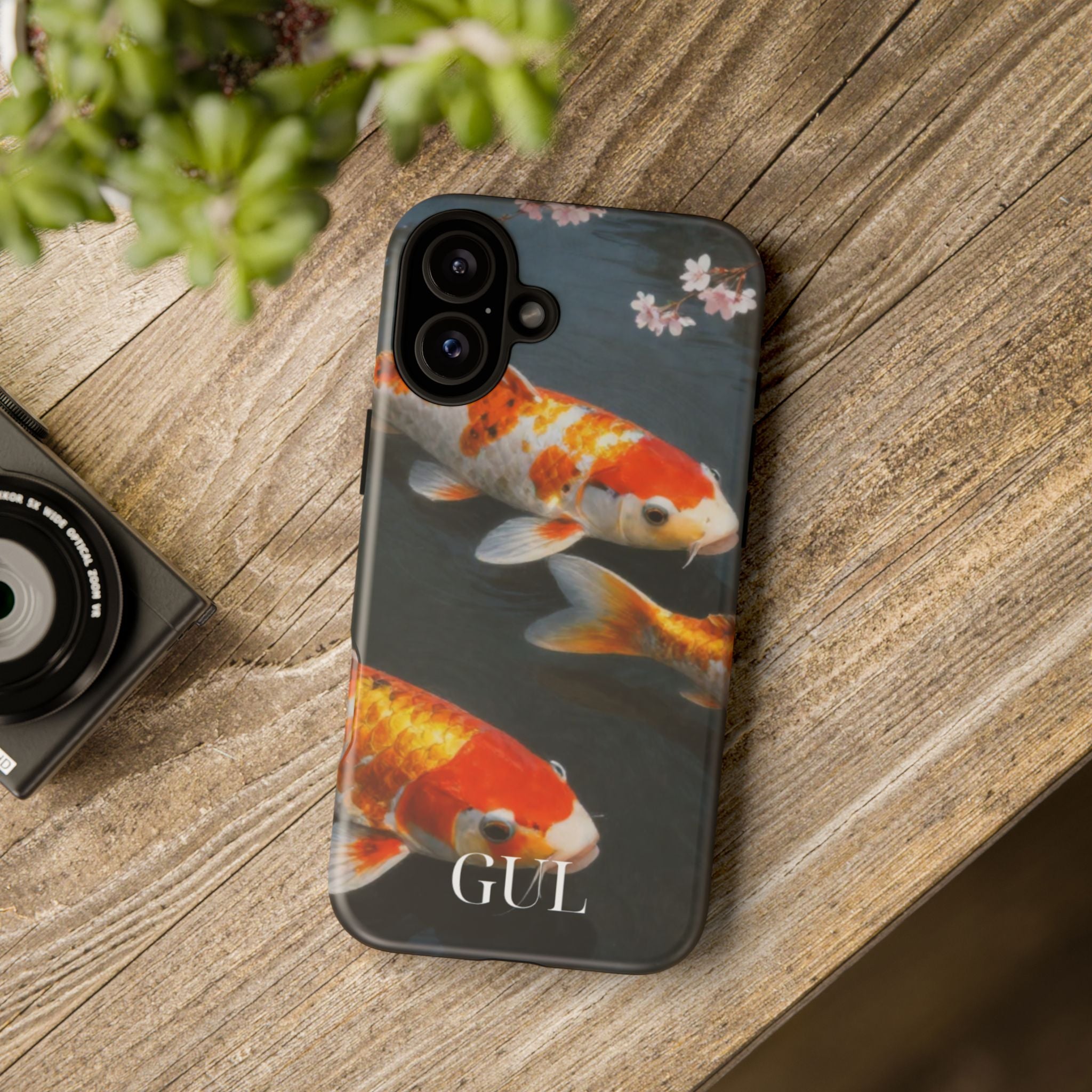 Koi Fish Tough Phone Case — Floral Pond Design