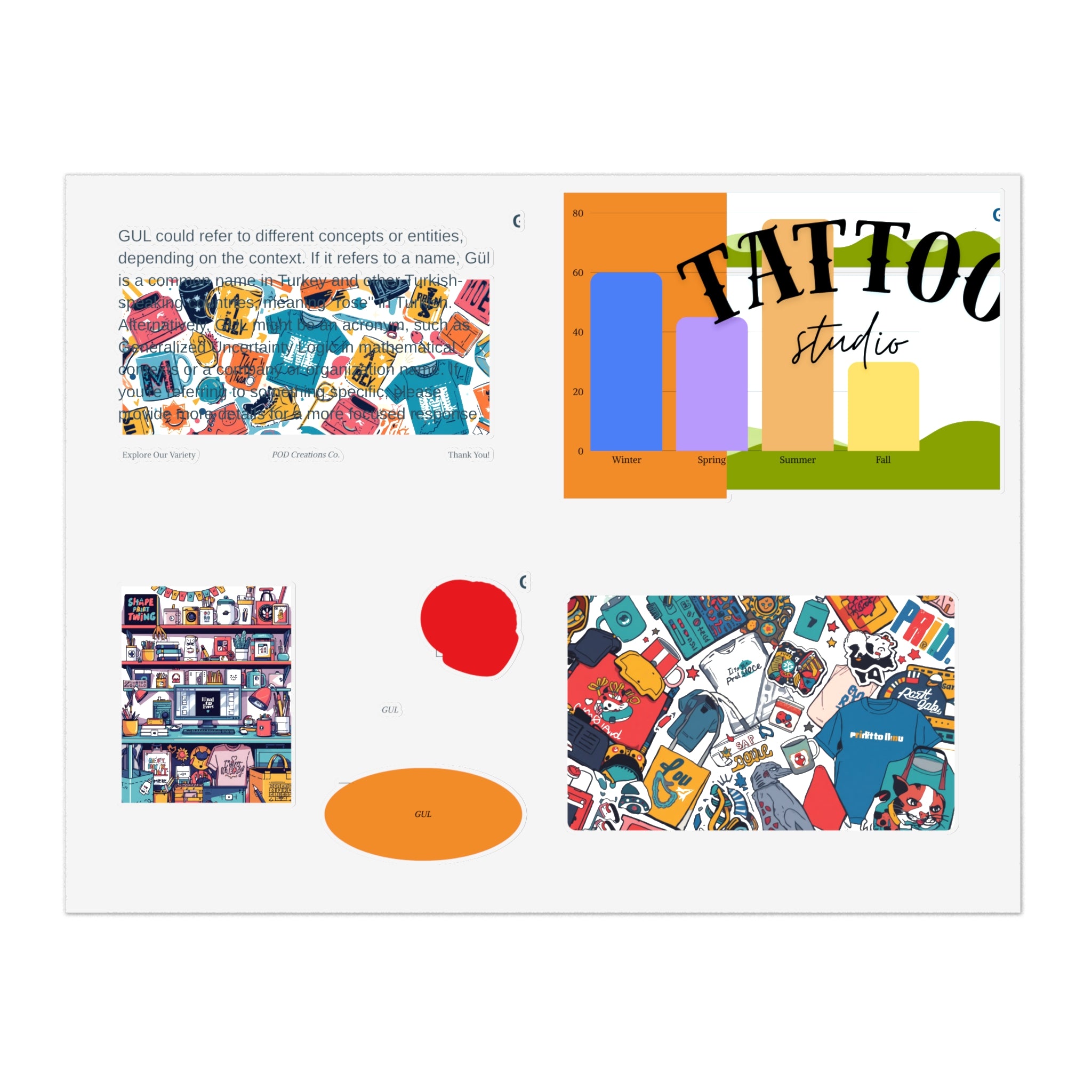 Colorful Sticker Sheets — Retro Tattoo &amp; Pop Art Icons