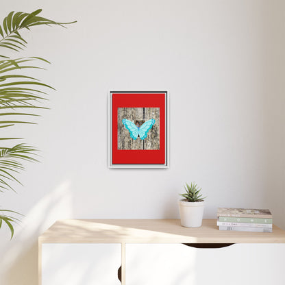 Blue Butterfly Framed Canvas Art – Matte Multi‑Color Wall Print