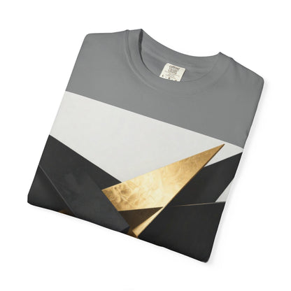 Graphic T-Shirt — Modern Gold Abstract &amp; Mountain Photo Print