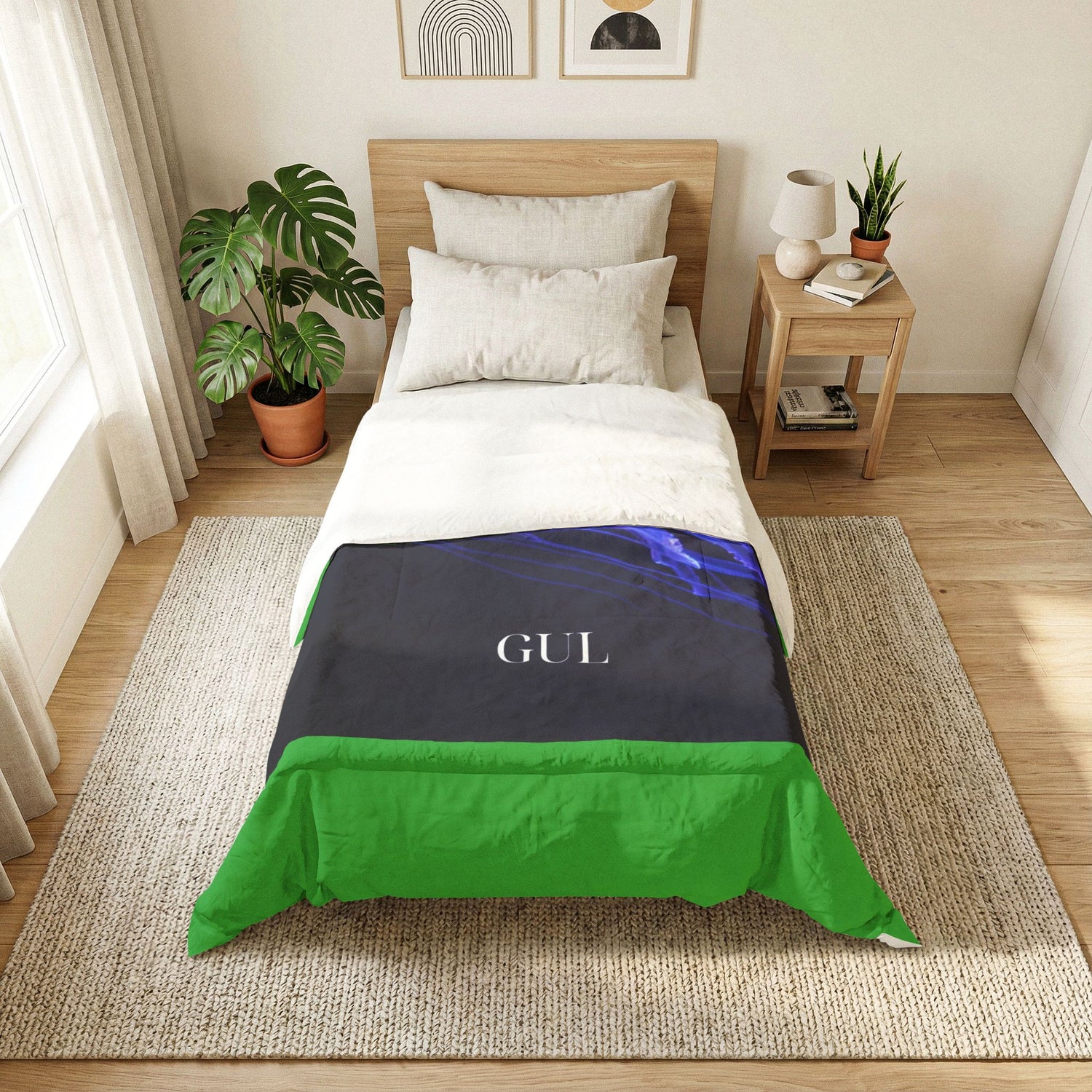 Jellyfish Cotton Comforter – Deep Sea Blue Nautical Bedding