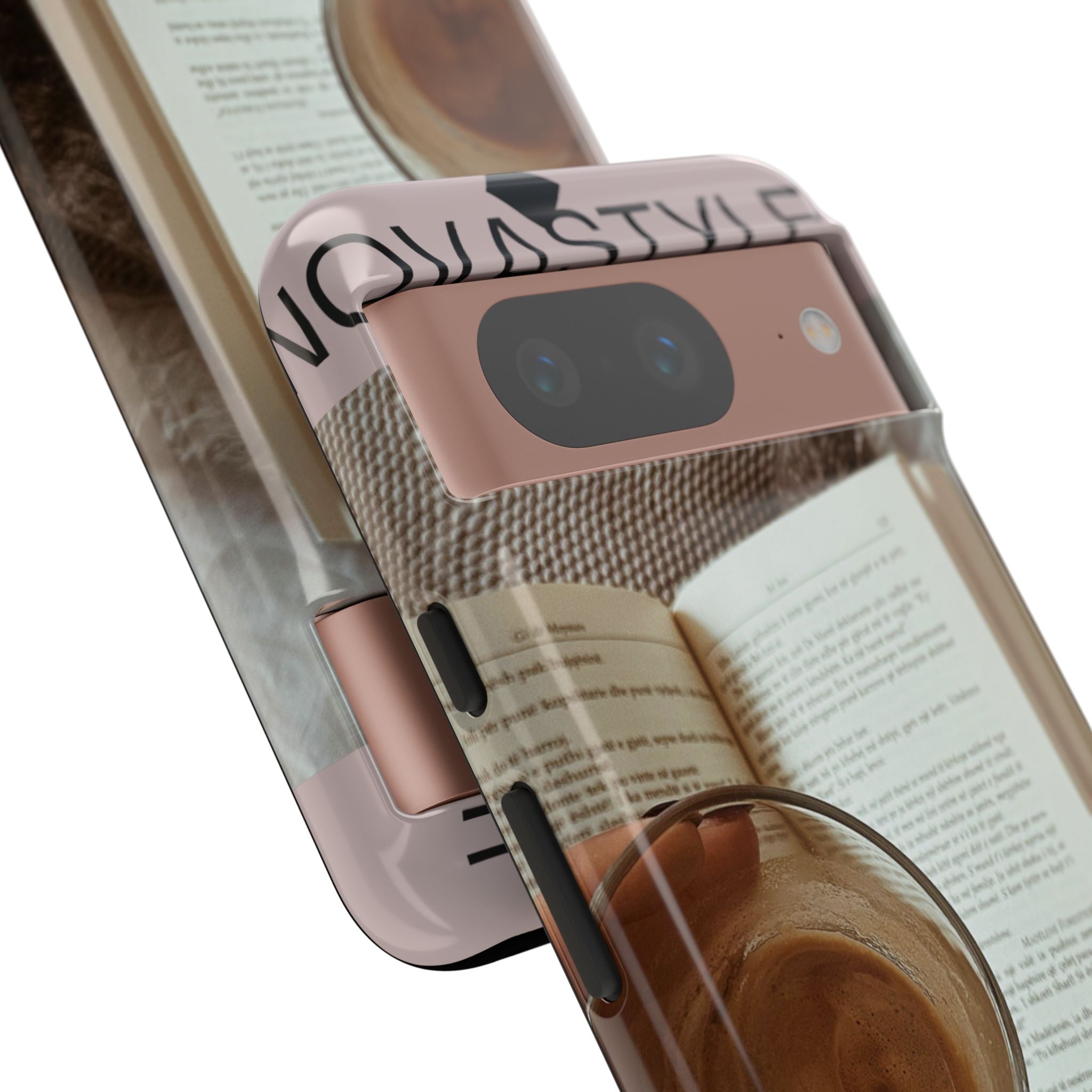 Cozy Reading Phone Case — Coffee &amp; Book Protective Cover