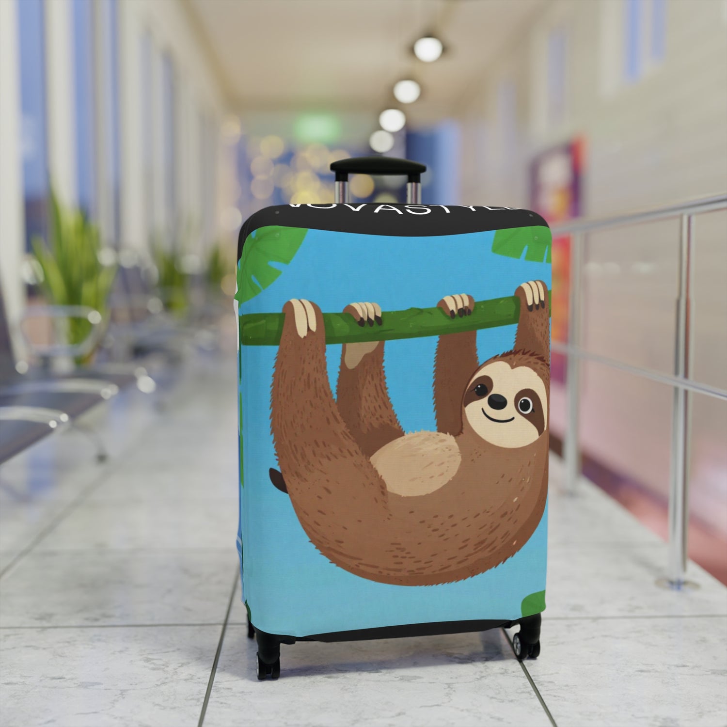 Cute Sloth Luggage Cover – Blue Mountain Travel Protector