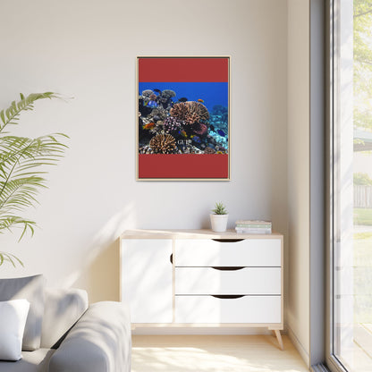 Framed Coral Reef Matte Canvas Wall Art — Tropical Ocean Photography Print