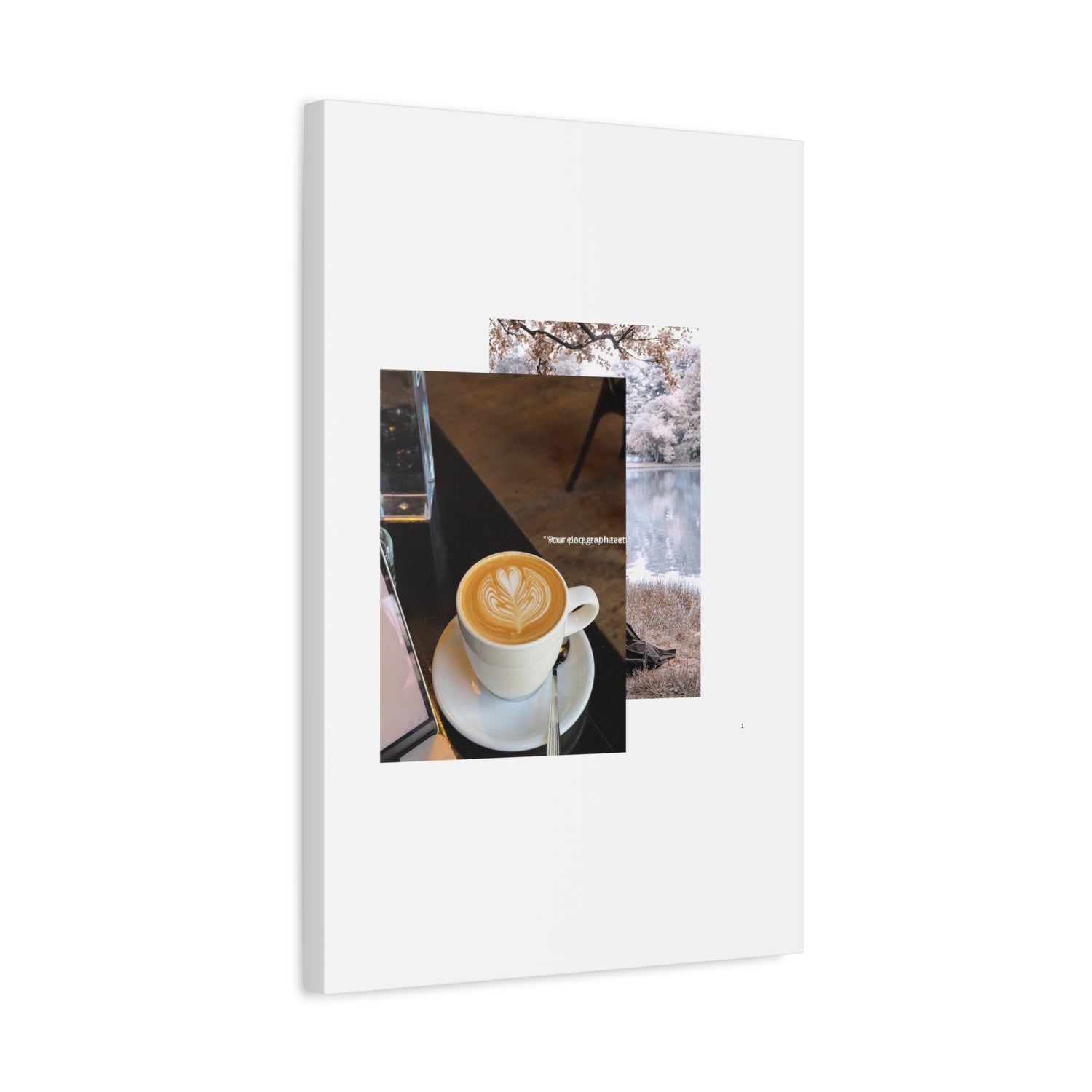 Latte &amp; Landscape Matte Canvas Wall Art — Coffee Shop Photo Collage