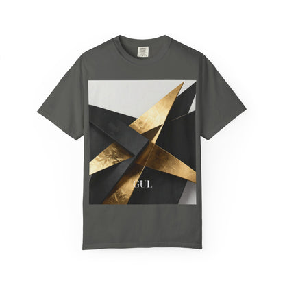 Graphic T-Shirt — Modern Gold Abstract &amp; Mountain Photo Print