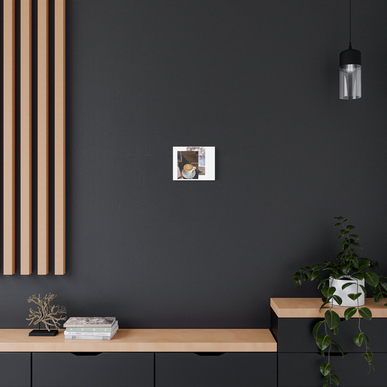 Latte &amp; Landscape Matte Canvas Wall Art — Coffee Shop Photo Collage