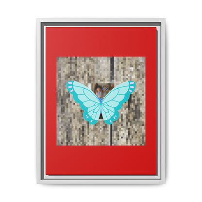 Blue Butterfly Framed Canvas Art – Matte Multi‑Color Wall Print