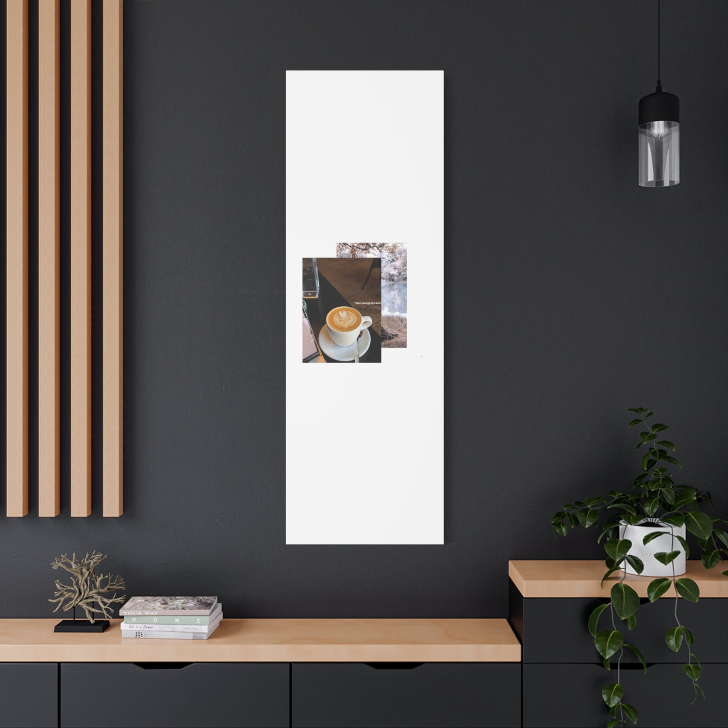 Latte &amp; Landscape Matte Canvas Wall Art — Coffee Shop Photo Collage