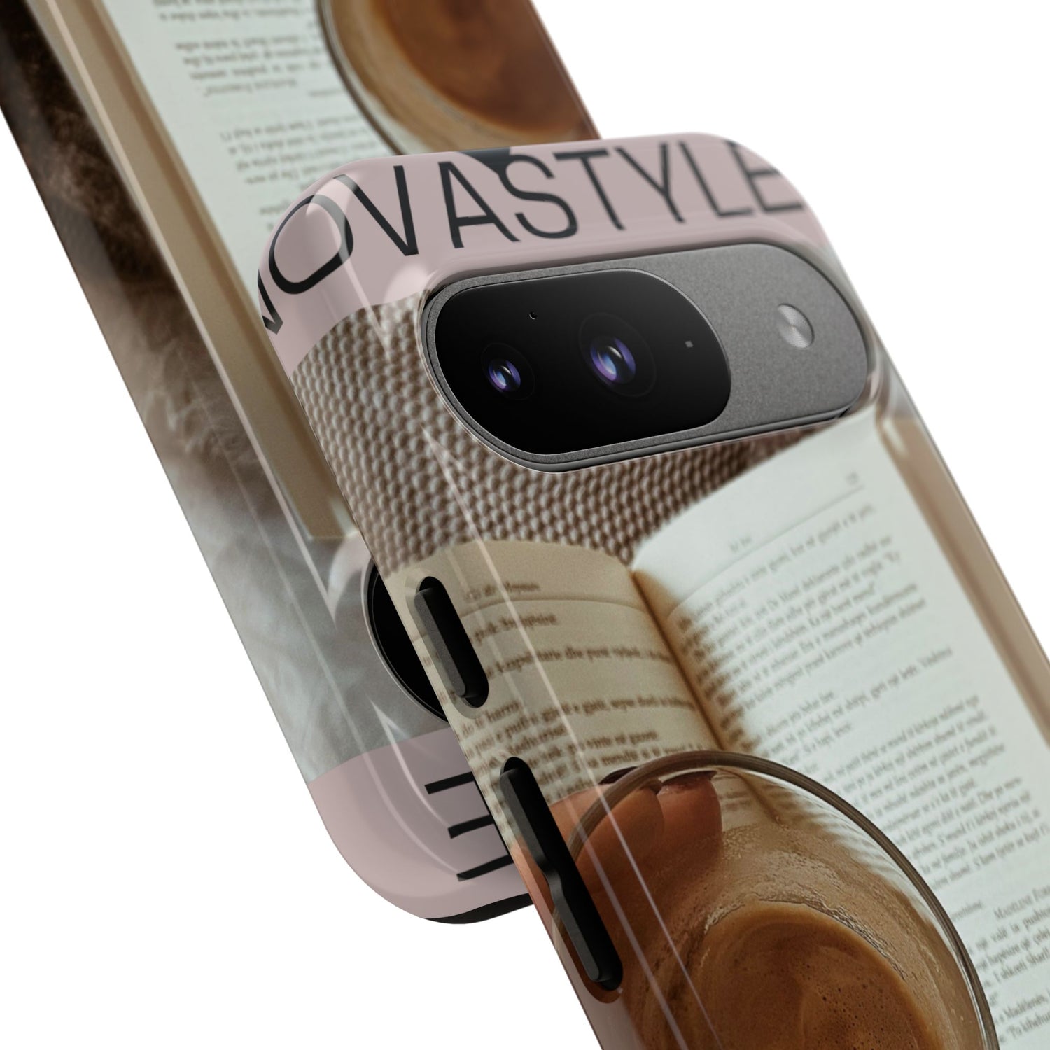 Cozy Reading Phone Case — Coffee &amp; Book Protective Cover