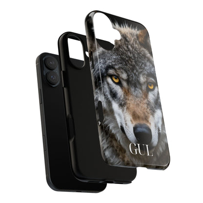 Wolf Eyes Phone Case — Fierce Wildlife iPhone Protective Case with ‘GUL’ Text