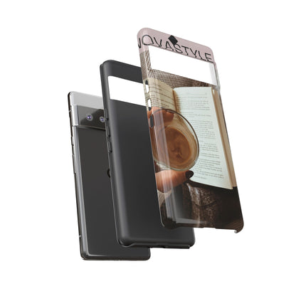 Cozy Reading Phone Case — Coffee &amp; Book Protective Cover