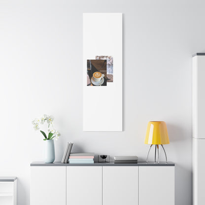 Latte &amp; Landscape Matte Canvas Wall Art — Coffee Shop Photo Collage