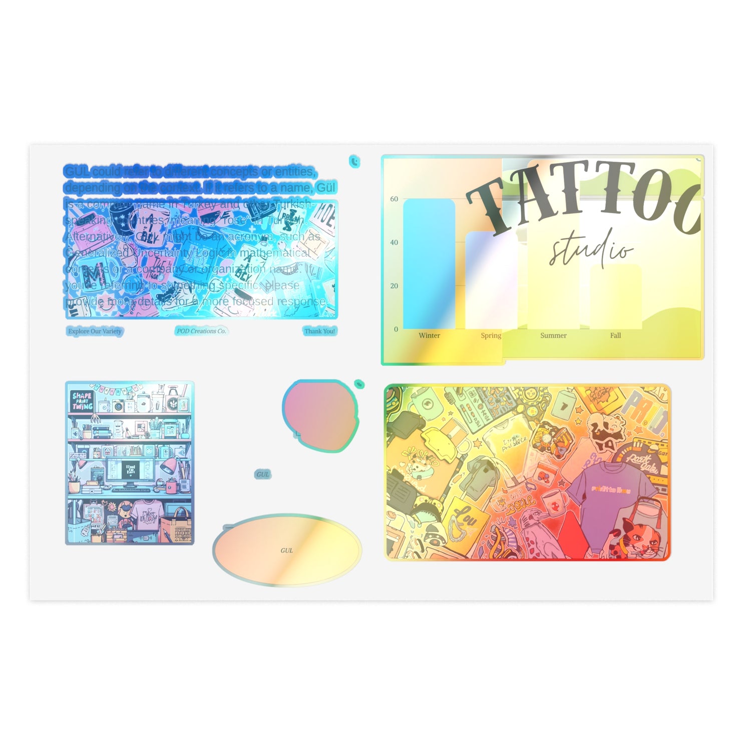 Colorful Sticker Sheets — Retro Tattoo &amp; Pop Art Icons