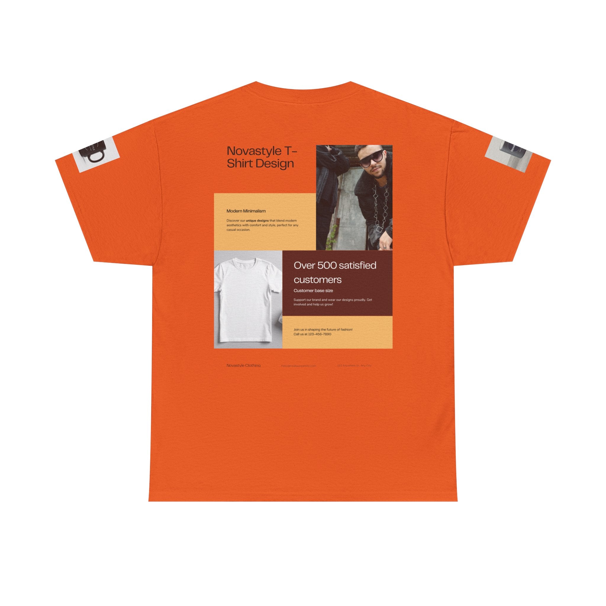 Graphic Tee — Novastyle Minimal Logo &amp; Poster Print T-Shirt