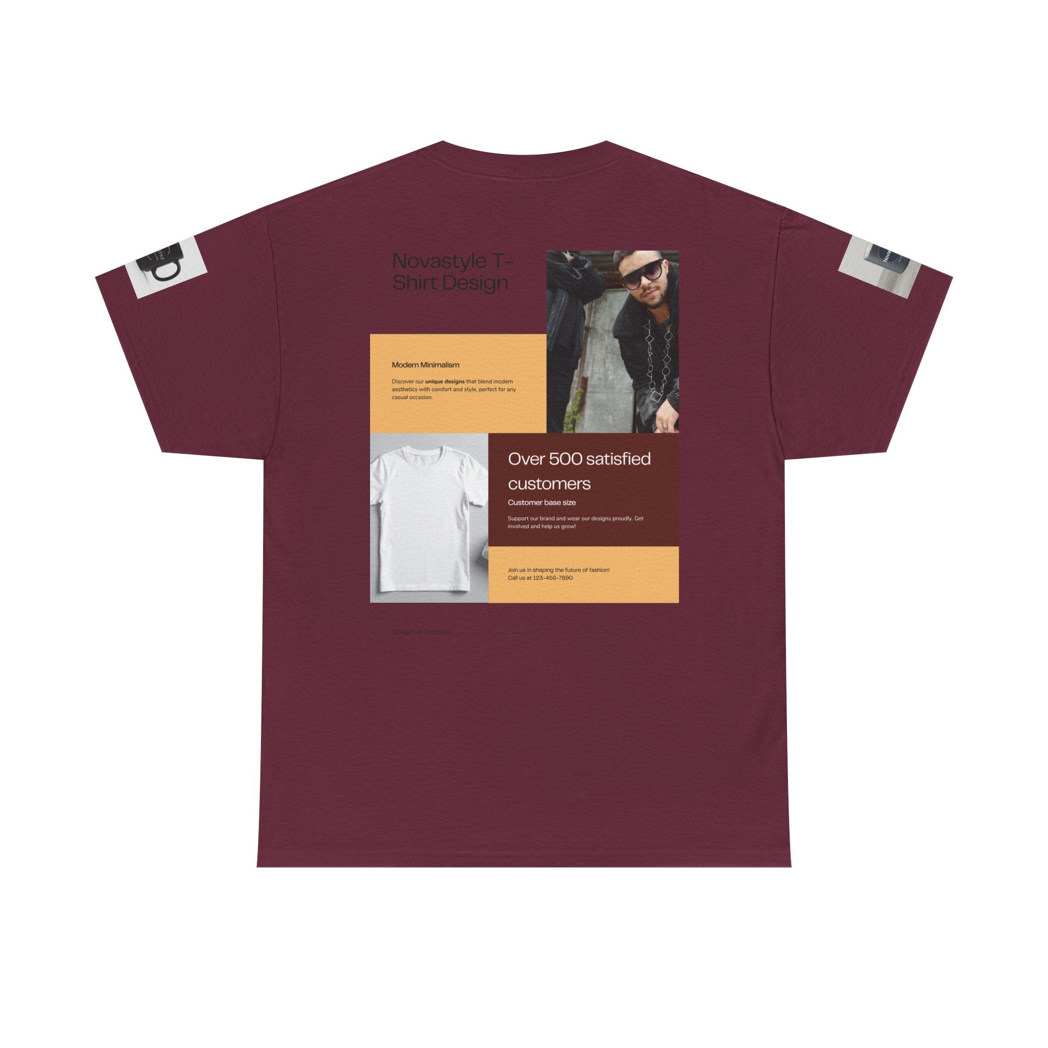 Graphic Tee — Novastyle Minimal Logo &amp; Poster Print T-Shirt