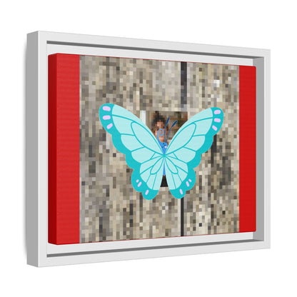 Blue Butterfly Framed Canvas Art – Matte Multi‑Color Wall Print